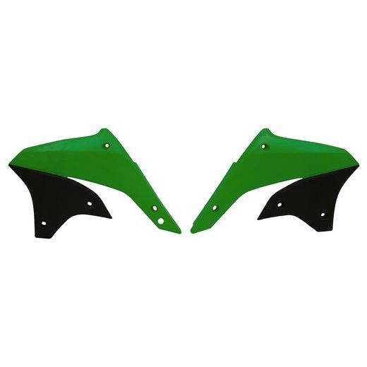 SPOJLERY CHLADIČA KAWASAKI, RTECH (ZELENO-ČIERNE, PÁR)