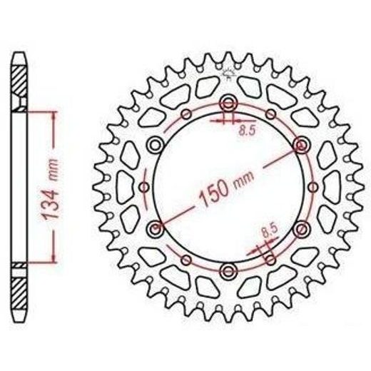 DURALOVÁ ROZETA PRE SEKUNDÁRNE REŤAZY TYPU 520, JT - ANGLICKO (48 ZUBOV)