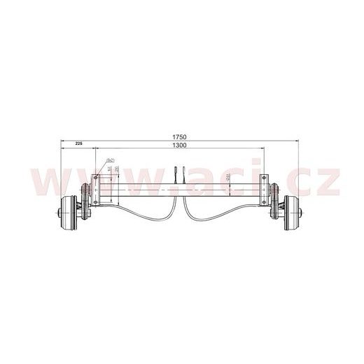 NÁPRAVA KNOTT GB 13 (1350 KG) ROZTEČ PATEK 1300 MM (4X100) KOVANÁ RAMENA ORIGINÁL