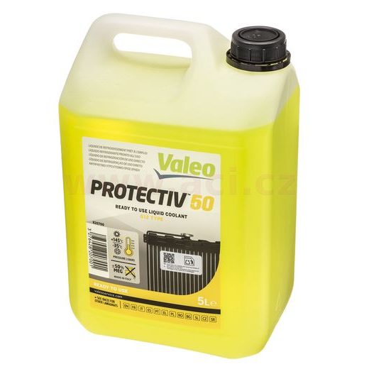 VALEO PROTECTIV ORGANIC 50 G12, 5 L (ŽLUTÁ) NEMRZNOUCÍ KAPALINA PRO CHLADIČE - 50 % KONCENTRÁT PRO TEPLOTY OD -35° C DO +150° C