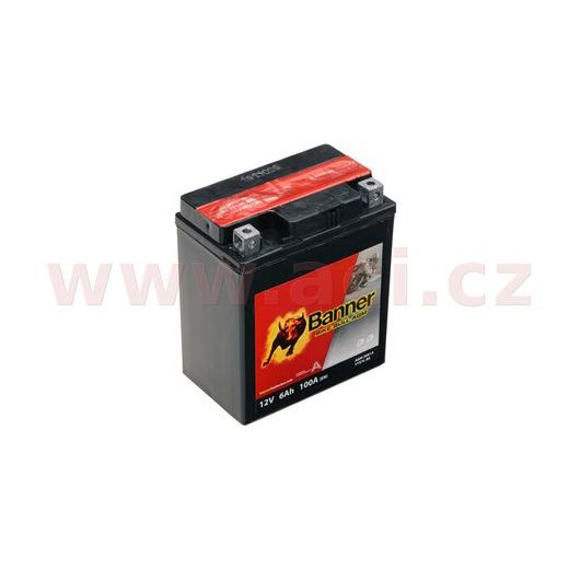BATERIE 12V, YTX7L-BS, 6AH, 100A, BANNER BIKE BULL AGM 114X71X131