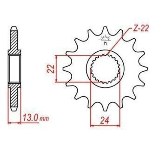 REŤAZOVÉ KOLIESKO PRE SEKUNDÁRNE REŤAZY TYPU 520, JT - ANGLICKO (16 ZUBOV)