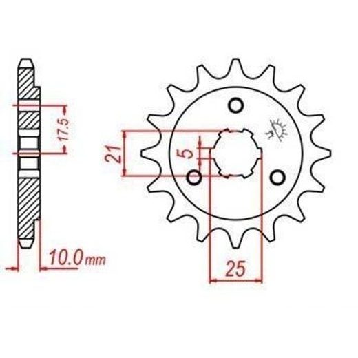 REŤAZOVÉ KOLIESKO PRE SEKUNDÁRNE REŤAZY TYPU 525, JT - ANGLICKO (14 ZUBOV)