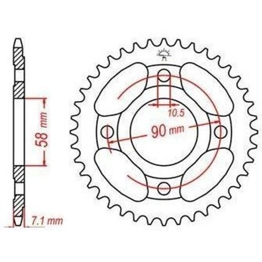 OCEĽOVÁ ROZETA PRE SEKUNDÁRNE REŤAZY TYPU 520, JT - ANGLICKO (31 ZUBOV)