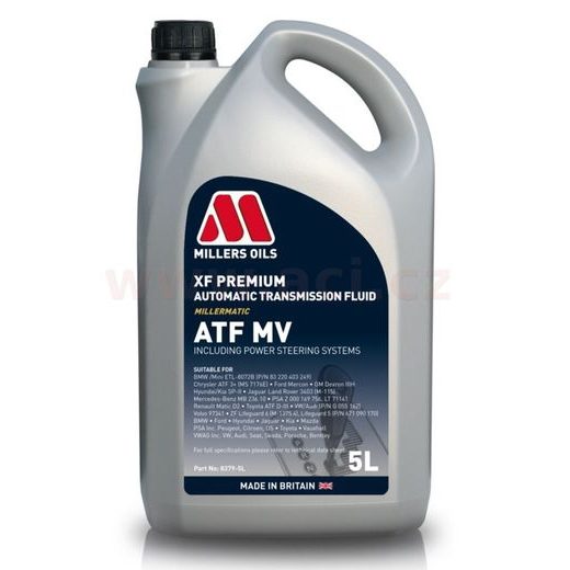 MILLERS OILS XF PREMIUM ATF MV - MINERÁLNE OLEJ PRE AUTOMATICKÉ PREVODOVKY A SERVA RIADENIE 5 L