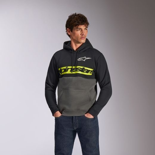 MIKINA PARALLEL HOODIE, ALPINESTARS (ČERNÁ/ŠEDÁ)