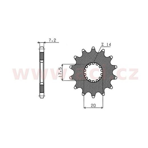REŤAZOVÉ KOLIESKO PRE SEKUNDÁRNE REŤAZY TYPU 428, BRAKING (14 ZUBOV)