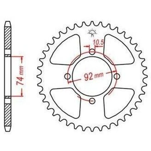 OCEĽOVÁ ROZETA PRE SEKUNDÁRNE REŤAZY TYPU 520, JT - ANGLICKO (42 ZUBOV)