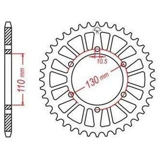 DURALOVÁ ROZETA PRE SEKUNDÁRNE REŤAZY TYPU 520, JT - ANGLICKO (47 ZUBOV)
