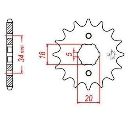 REŤAZOVÉ KOLIESKO PRE SEKUNDÁRNE REŤAZY TYPU 520, JT - ANGLICKO (15 ZUBOV)