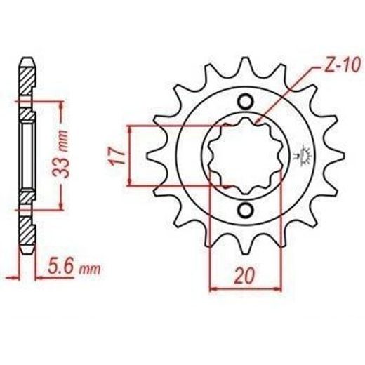 REŤAZOVÉ KOLIESKO PRE SEKUNDÁRNE REŤAZY TYPU 520, JT - ANGLICKO (12 ZUBOV)