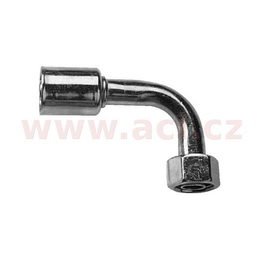 FITINKA OCEĽOVÁ NAMAČKÁVACIA S KRYTKOU O-KRÚŽKU SAMICA 90° PRE HADICE G10 (13 MM) ZÁVIT UNF 7/8"