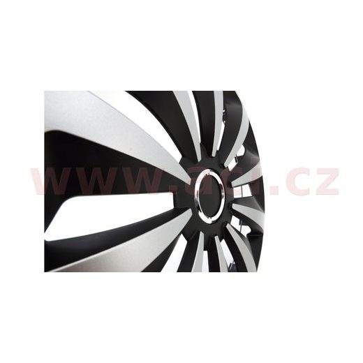 KRYTY KOL 16" STŘÍBRNO-ČERNÁ (SADA 4 KS)