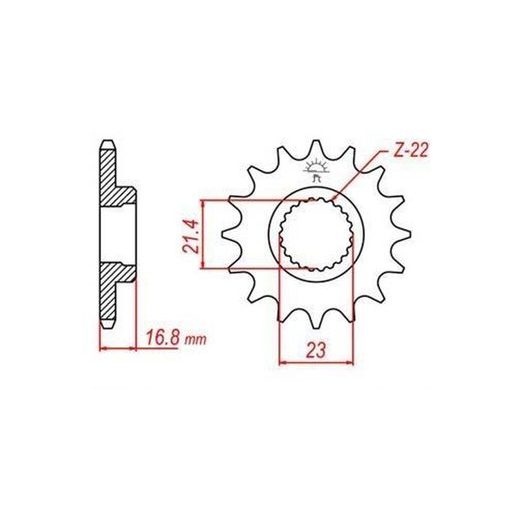 REŤAZOVÉ KOLIESKO PRE SEKUNDÁRNE REŤAZY TYPU 520, JT - ANGLICKO (16 ZUBOV)