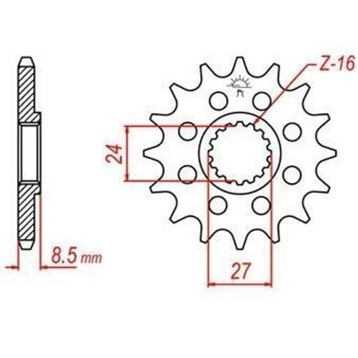 REŤAZOVÉ KOLIESKO PRE SEKUNDÁRNE REŤAZY TYPU 520, JT - ANGLICKO (16 ZUBOV)