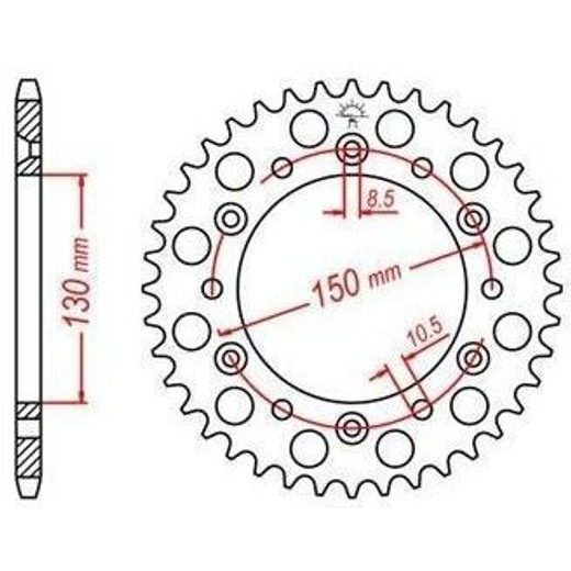 OCEĽOVÁ ROZETA PRE SEKUNDÁRNE REŤAZY TYPU 520, JT - ANGLICKO (46 ZUBOV)