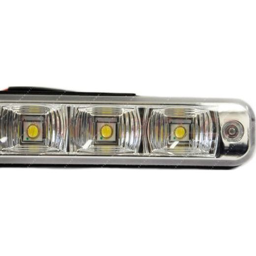 PŘÍDAVNÁ SVĚTLA LED PRO DENNÍ SVÍCENÍ 12 V, 5X SMD V KAŽDÉM SVĚTLE, 189X28X39 MM SADA VČETNĚ KABELÁŽE