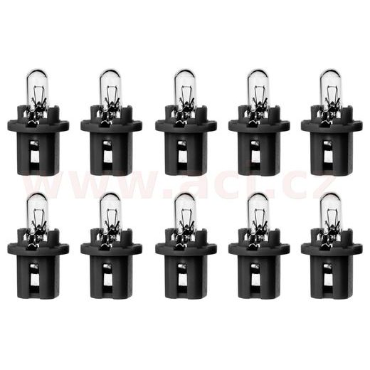 ŽÁROVKA 12V 1,2W (PATICE B8,5D) (SADA 10 KS)