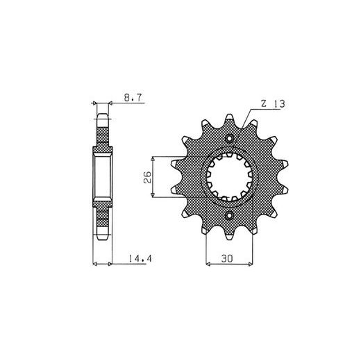 REŤAZOVÉ KOLIESKO PRE SEKUNDÁRNE REŤAZY TYPU 530, BRAKING (17 ZUBOV)