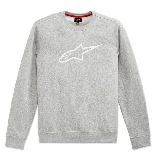 MIKINA AGELESS CREW FLEECE, ALPINESTARS (ŠEDÁ/BÍLÁ)