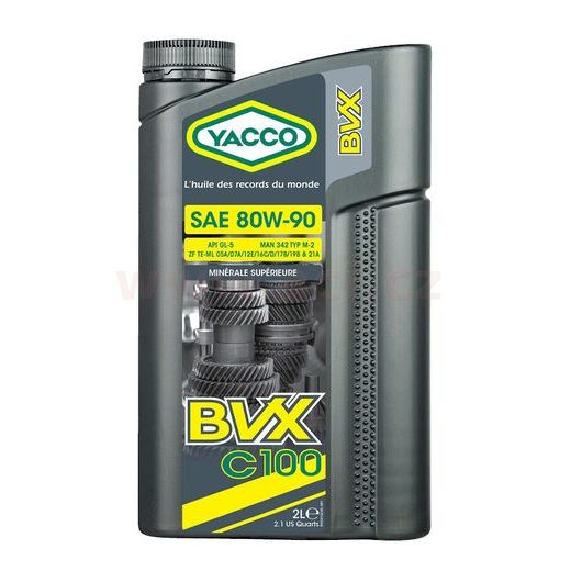 YACCO PREVODOVÝ OLEJ MINERÁLNE BVX C 100 80W90 2L