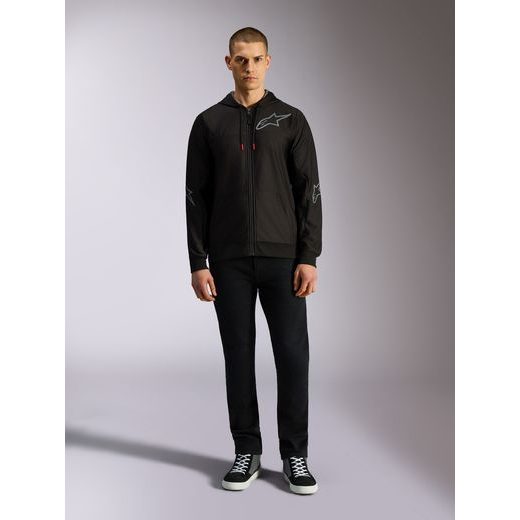 MIKINA SESSIONS 3 HOODIE, ALPINESTARS (ČERNÁ/ŠEDÁ)