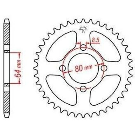 OCEĽOVÁ ROZETA PRE SEKUNDÁRNE REŤAZY TYPU 420, JT - ANGLICKO (45 ZUBOV)