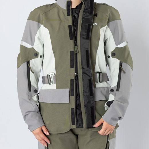 WOMEN'S LAMINATED JACKET IXS VENTURE-STX 1.0 X2-011605 LIGHT GREY-OLIVE DS