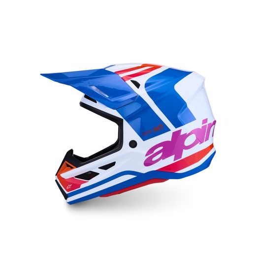 PRILBA S-M7 CORE, ALPINESTARS (BÍLÁ/MODRÁ/ORANŽOVÁ/RŮŽOVÁ) 2027