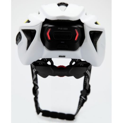 CYKLO PŘILBA S HEADSETEM R2, SENA (MATNÁ BÍLÁ)