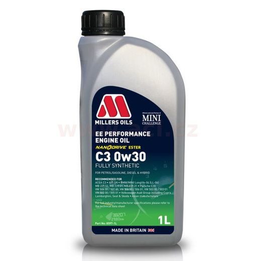 MILLERS OILS MOTOROVÝ OLEJ PLNE SYNTETICKÝ S NANOČÁSTICEMI EE PERFORMANCE C3 0W30 1L