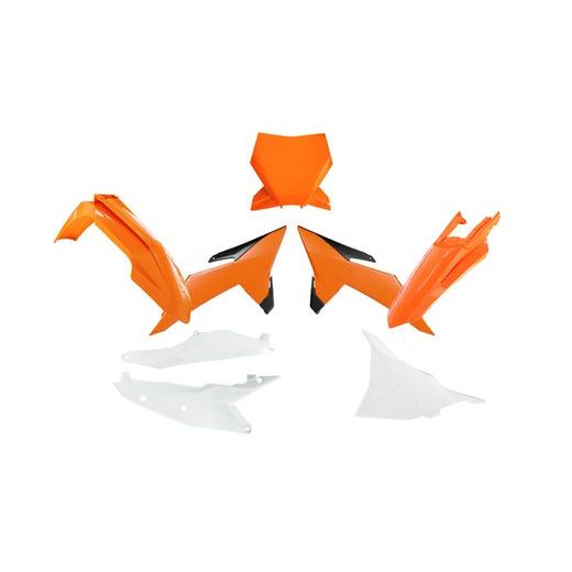 SADA PLASTOV 6 DIELOV KTM, RTECH (ORANŽOVÁ, ČIERNA, BIELA)