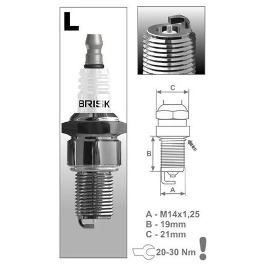 ZAPAĽOVACIE SVIEČKA LR11S RAD SILVER RACING, BRISK - ČESKÁ REPUBLIKA