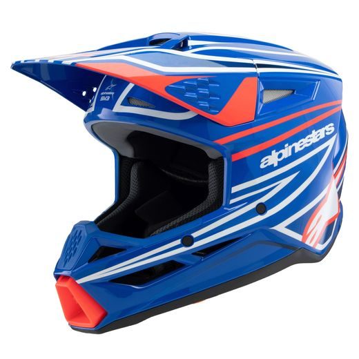 PRILBA S-M3 WURX, ALPINESTARS, DETSKÁ (MODRÁ/ČERVENÁ/BÍLÁ/ČERNÁ) 2026