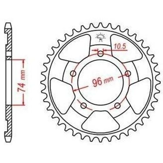 OCEĽOVÁ ROZETA PRE SEKUNDÁRNE REŤAZY TYPU 520, JT - ANGLICKO (42 ZUBOV)