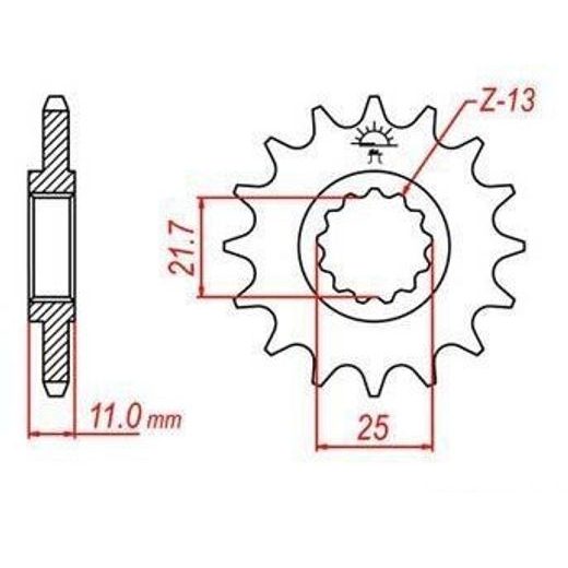 REŤAZOVÉ KOLIESKO PRE SEKUNDÁRNE REŤAZY TYPU 520, JT - ANGLICKO (14 ZUBOV)