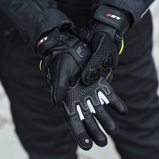 LS2 SPARK 2 AIR MAN GLOVES BLACK H-V YELLOW