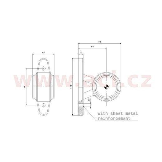 POZIČNÍ SVĚTLO LED (118X45 MM) KOMBINACE 2V1 S GUMOVÝM DRŽÁKEM, KABEL 0,5 M, L=P