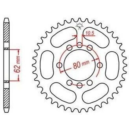 OCEĽOVÁ ROZETA PRE SEKUNDÁRNE REŤAZY TYPU 428, JT - ANGLICKO (54 ZUBOV)