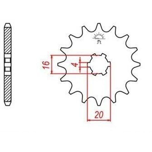 REŤAZOVÉ KOLIESKO PRE SEKUNDÁRNE REŤAZY TYPU 520, JT - ANGLICKO (11 ZUBOV)