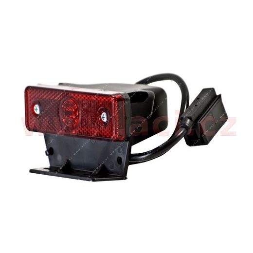 ZADNÍ POZIČNÍ SVĚTLO ČERVENÉ S 50 CM KABELEM S KONCOVKOU CLICK-IN A PRAVOÚHLÝM DRŽÁKEM 24V LED TRUCK L=P