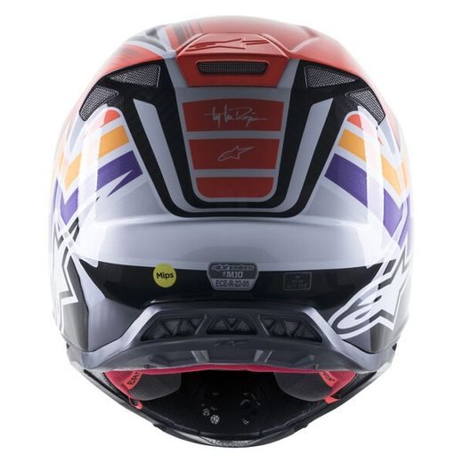 PRILBA SUPERTECH S-M10 EDÍCIA TROY LEE DESIGNS, ALPINESTARS (ORANŽOVÁ/ŽLUTÁ/FIALOVÁ/BÍLÁ/ČERNÁ)