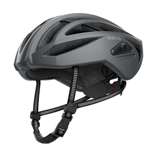 CYKLO PŘILBA S HEADSETEM R2, SENA (MATNÁ ŠEDÁ)