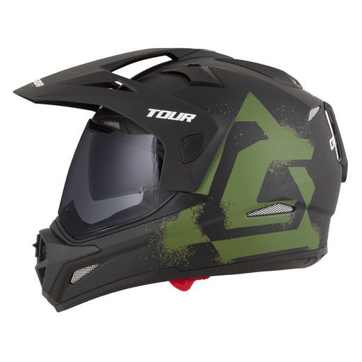 PRILBA TOUR 2.0 CREW, CASSIDA (ČIERNA MATNÁ/TMAVĚ ZELENÁ, PLEXI S PRÍPRAVOU PRE PINLOCK) 2026