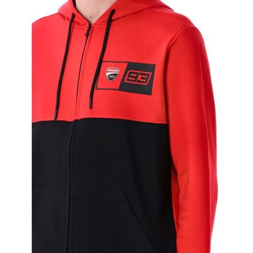 MIKINA NA ZIP MARC MARQUEZ - DUCATI CORSE, (ČERVENÁ, ČIERNA)