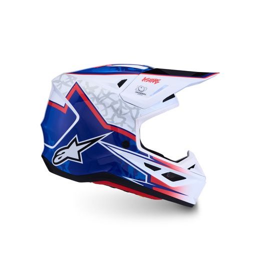 PRILBA S-M7 BLASTER, ALPINESTARS (BÍLÁ/MODRÁ/ČERVENÁ) 2027