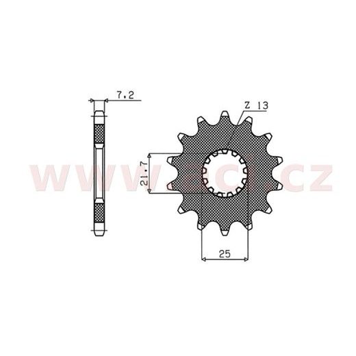 REŤAZOVÉ KOLIESKO PRE SEKUNDÁRNE REŤAZY TYPU 525, BRAKING (14 ZUBOV)