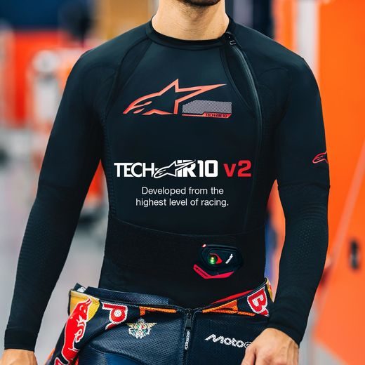 AIRBAGOVÁ VESTA TECH-AIR®10 V2 RACE SYSTEM, ALPINESTARS (ČERNÁ/ČERVENÁ/ŠEDÁ) 2026