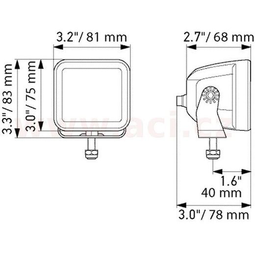 SADA PŘÍDAVNÝCH SVĚTEL 12/24 V, 3000 LM, HELLA BLACK MAGIC CUBE, 81X75 MM, ŠIROKÝ KUŽEL SVĚTLA