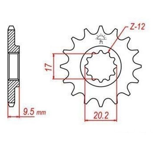 REŤAZOVÉ KOLIESKO PRE SEKUNDÁRNE REŤAZY TYPU 420, JT - ANGLICKO (12 ZUBOV)